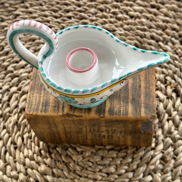 Italian Pottery Aladdin Lamp Candle Holder - Picture 7 of 12